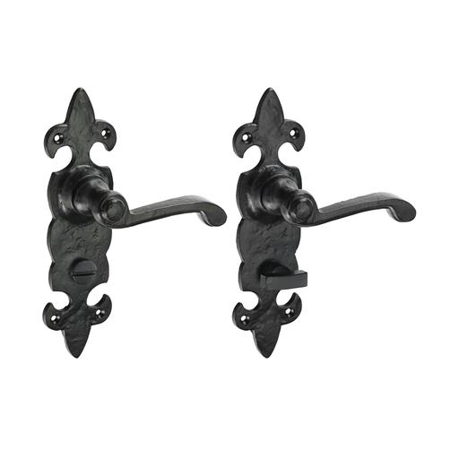 TIMCO Fleur De Lys Ornate Bathroom Handles - Antique Black (195 x 55, Box of 1)