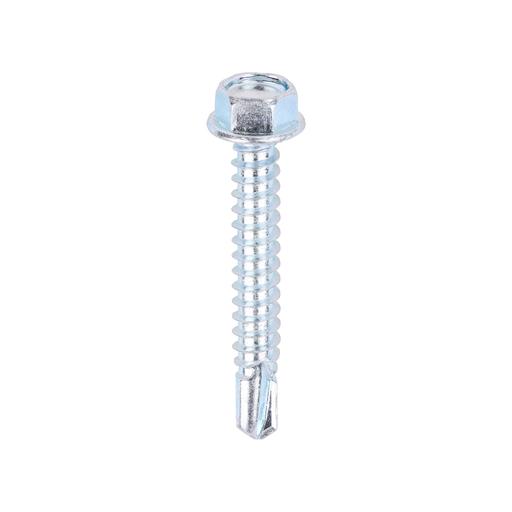 TIMCO Metal Construction Light Section Screws - Hex - Self-Drilling - Zinc (12 x 1 1/2, Box of 500)