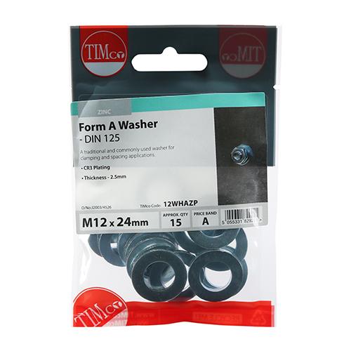 Form A Washer, M12, 15pk