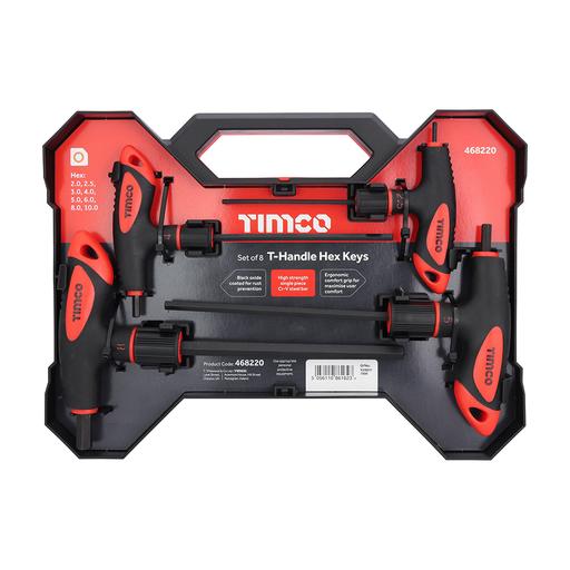 TIMCO T-Handle Hex Key Set (8pcs, Pack of 8)