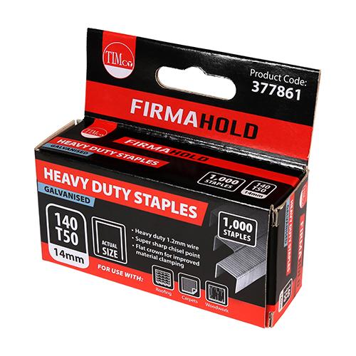 TIMCO Heavy Duty Staples - Chisel Point - Galvanised (14mm, Box of 1000)