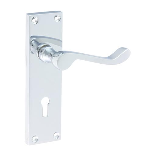 TIMCO Victorian Scroll Lock Handles - Polished Chrome (152 x 42, Blister Pack of 1)