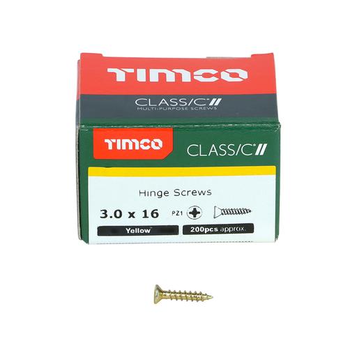 TIMco Classic Hinge Screws - PZ - Countersunk - Yellow 3.0x16mm