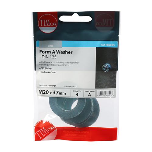 Form A Washer, M20, 4pk