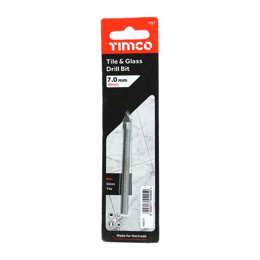 TIMCO TCT Arrow Head Tile & Glass Bit (7.0mm, Blister Pack of 1)