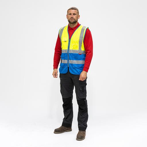 TIMCO Hi-Visibility Executive Vest - Yellow & Blue (XX Large, Bag of 1)