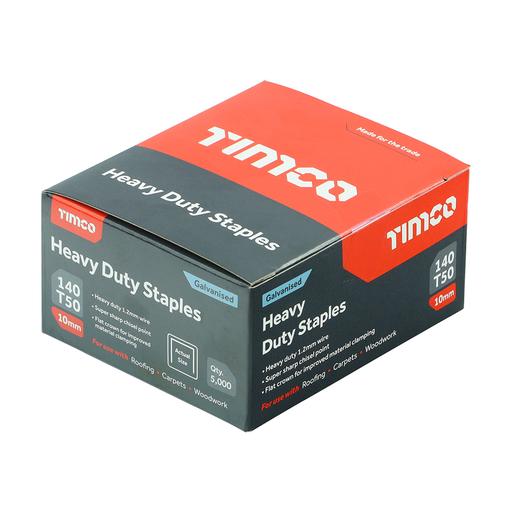 TIMCO Heavy Duty Staples - Chisel Point - Galvanised - Bulk Box (10mm, Box of 5000)