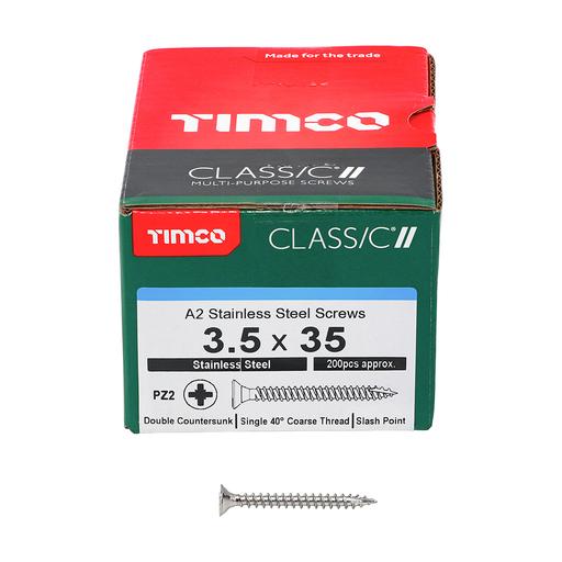 TIMco Classic Multi-Purpose Screws - PZ - Double Countersunk - Stainless Steel 3.5x35mm