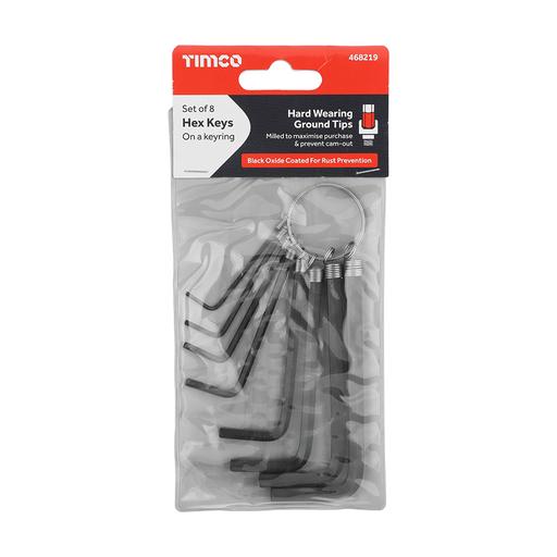 TIMCO Hex Key Keyring Set (8pcs, Bag of 8)