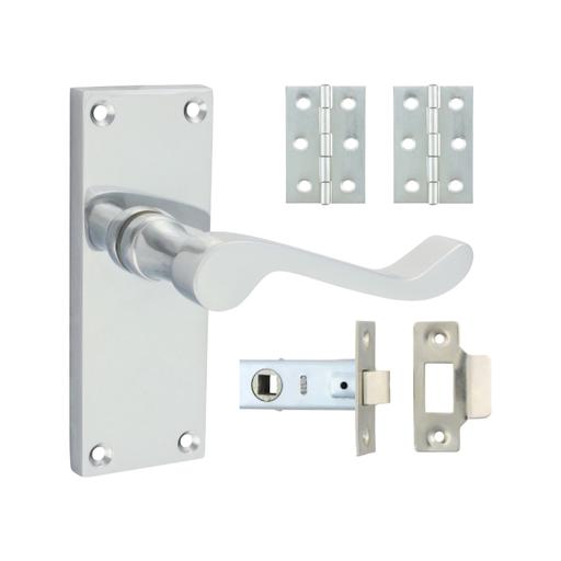 TIMCO Victorian Scroll Latch Door Pack - Polished Chrome (Mixed, Box of 1)