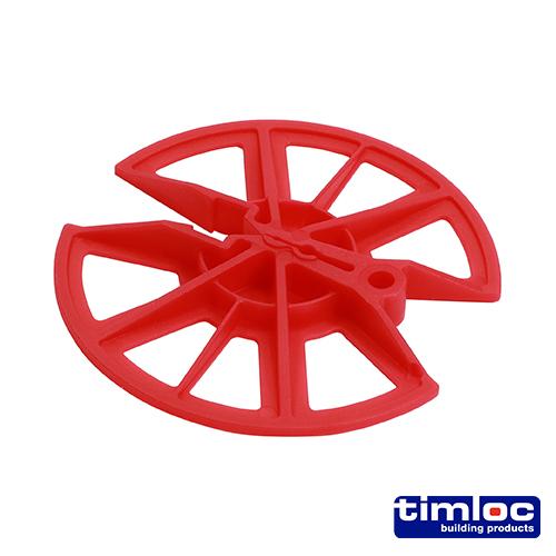 TIMCO Insulation Retaining Discs - Red (80mm Dia, Bag of 250)