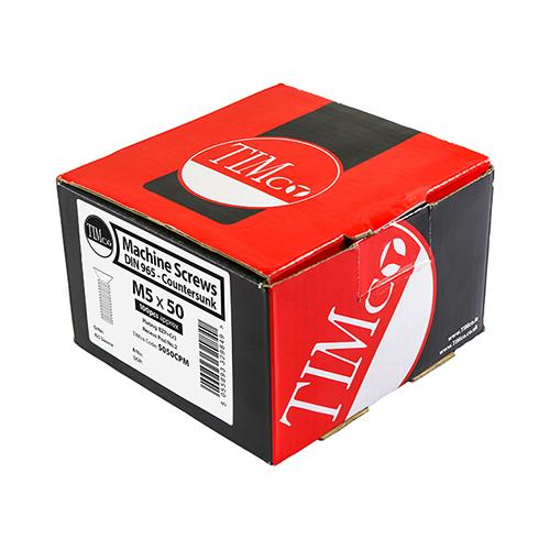 TIMCO Metric Threaded Machine Screws - PZ - Countersunk - Zinc (M5 x 20, Box of 100)