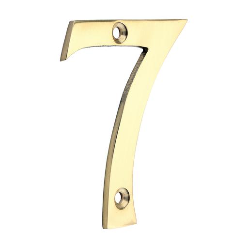TIMCO Door Numeral 7 - Polished Brass (75mm, TIMpac of 1)