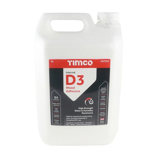 TIMCO Internal D3 Wood Adhesive (5L, Bottle of 1)