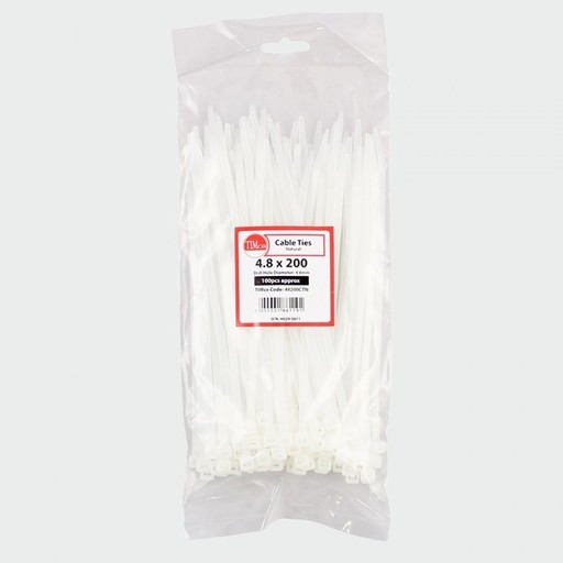 Cable Ties Natural, 3.6x140mm, 100pk