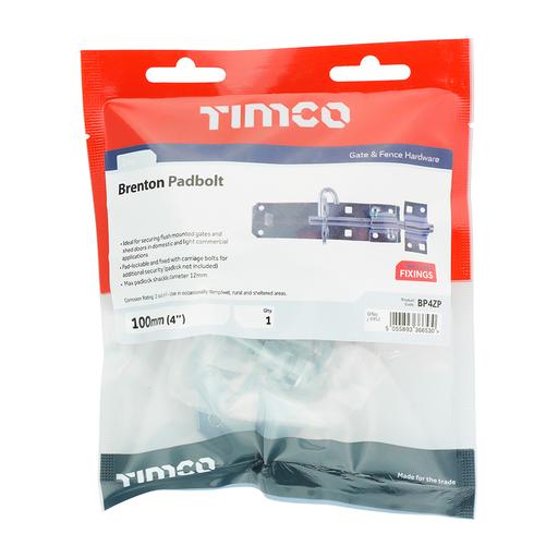 TIMCO Brenton Padbolt - Zinc (4, TIMbag of 1)