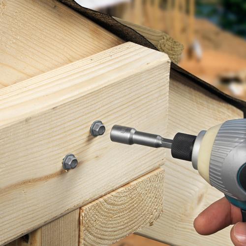 TIMCO Timber Frame Construction & Landscaping Screws - Hex - Exterior - Silver Organic (6.0 x 60, TIMbag of 10)