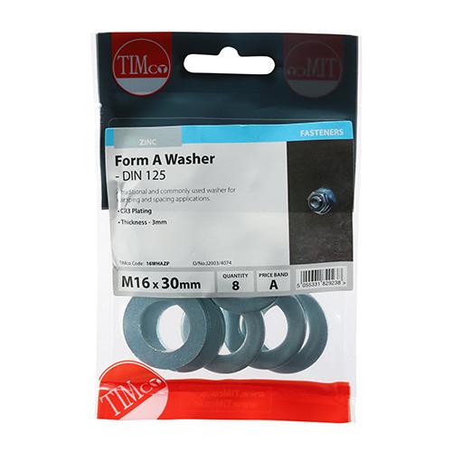 Form A Washer, M16, 8pk