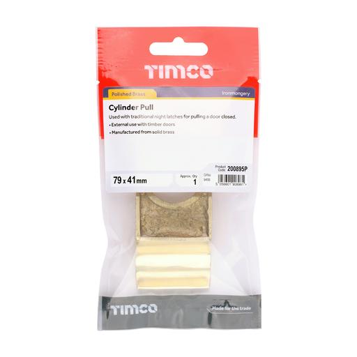 TIMCO Cylinder Pull - Polished Brass (79 x 41, TIMpac of 1)