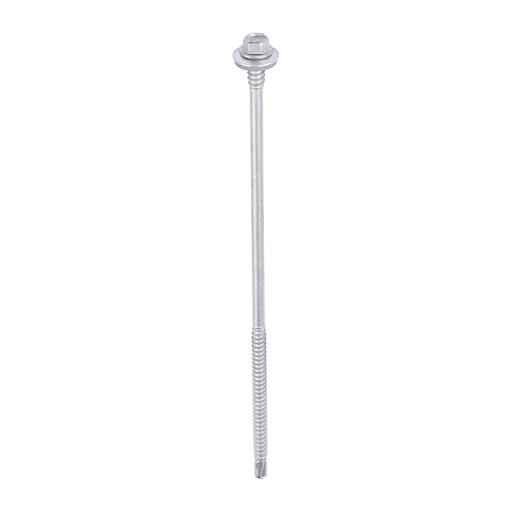 TIMCO Metal Construction Composite Panel Screws - Hex - Epdm Washer - Self-Drilling - Exterior - Silver Organic (5.5/6.3 x 180, Box of 50)