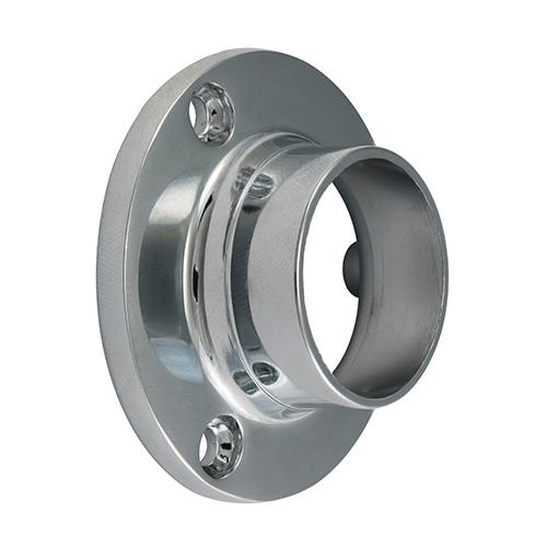 TIMCO End Socket - For Round Tube - Polished Chrome (25mm, Bag of 2)