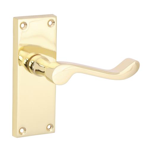TIMCO Victorian Scroll Latch Handles - Polished Brass (114 x 42, Blister Pack of 1)