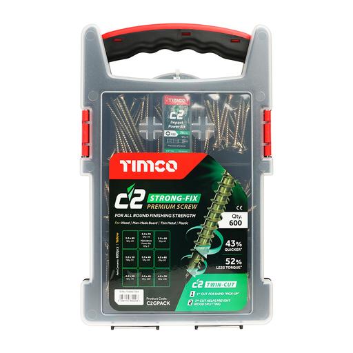 TIMCO C2 Strong-Fix Mixed Grab Pack - PZ - Double Countersunk - Yellow (600pcs, Tray of 600)