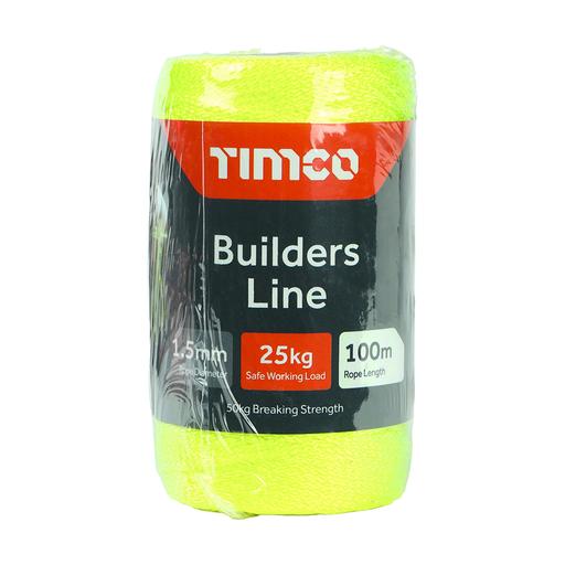 TIMCO Builders Line - Yellow - Tube (1.5mm x 100m, Unit of 1)