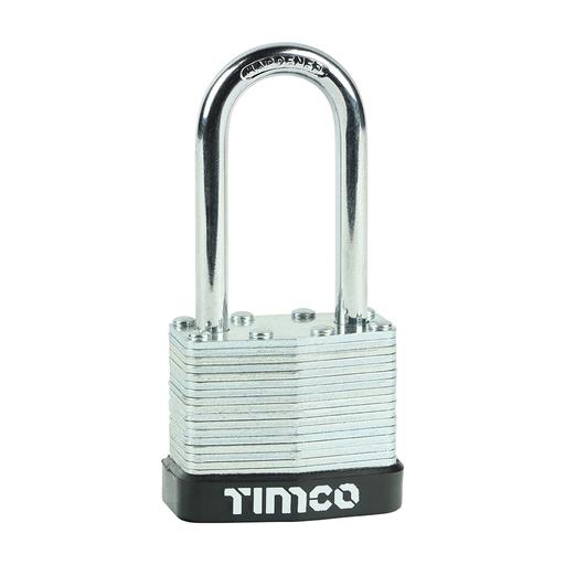 TIMCO Laminated Padlock Long Shackle (40mm, Blister Pack of 1)