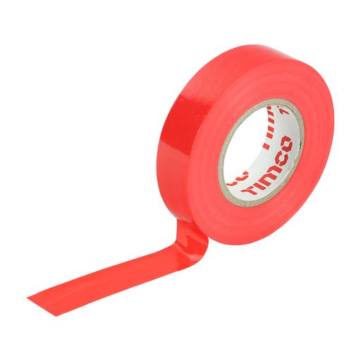 TIMCO Pvc Insulation Tape - Red (25m x 18mm, Roll Pack of 10)