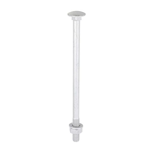 TIMCO Carriage Bolts Hex Nuts & Form A Washers - Dome - Exterior - Silver (M10 x 180, TIMbag of 10)