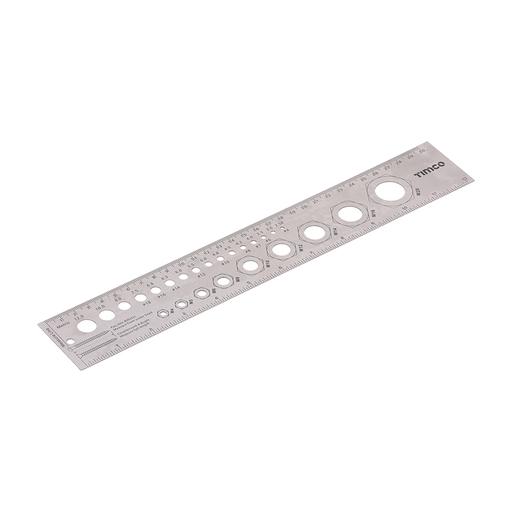 TIMCO Fixings Gauge And Ruler (300mm, Wallet of 1)