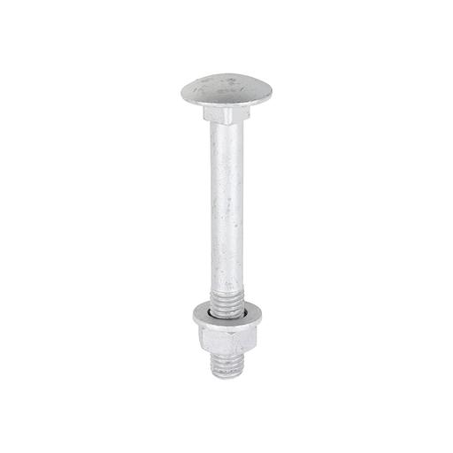 TIMCO Carriage Bolts Hex Nuts & Form A Washers - Dome - Exterior - Silver (M12 x 100, TIMbag of 10)