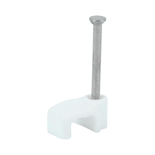 TIMCO Flat Cable Clips - White (To fit 1.0mm, Box of 100)