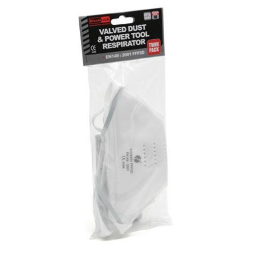 Disposable Fold Flat Dust Respirator Valved, pack of 2