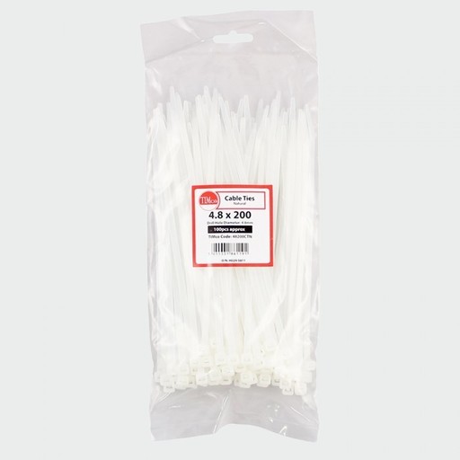 Cable Ties Natural, 4.5x300mm, 100pk