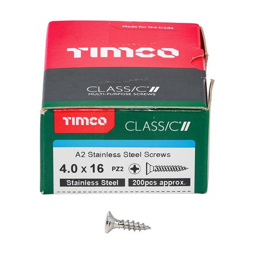 TIMco Classic Multi-Purpose Screws - PZ - Double Countersunk - Stainless Steel 4.0x16mm