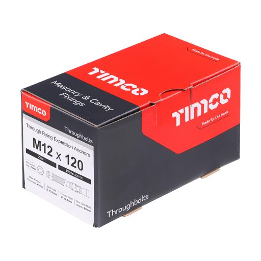 TIMCO Throughbolts - Zinc (M12 x 120, Box of 25)