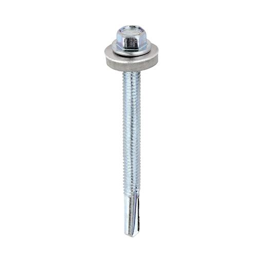 TIMCO Metal Construction Heavy Section Screws - Hex - Epdm Washer - Self-Drilling - Zinc (5.5 x 65, Box of 100)