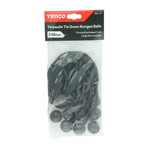 TIMCO Tarpaulin Tie Down Bungee Balls (230mm, Bag of 10)