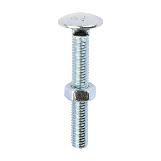 TIMCO Carriage Bolts & Hex Nuts - Zinc (M8 x 60, Box of 100)