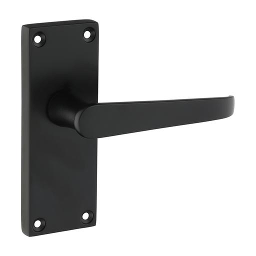 TIMCO Victorian Straight Latch Handles - Matt Black (114 x 42, Blister Pack of 1)