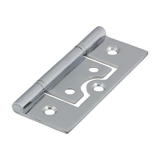 TIMCO Plain Bearing Flush Hinge - Solid Brass - Polished Chrome (75 x 50, Bag of 1)