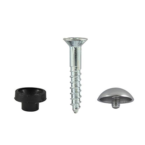 TIMCO Mirror Hanging Screws - Zinc - Chrome Dome (8 x 1 1/2, Box of 200)