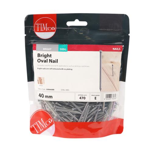 TIMCO Oval Nails - Bright (40mm, TIMbag of 0.5)