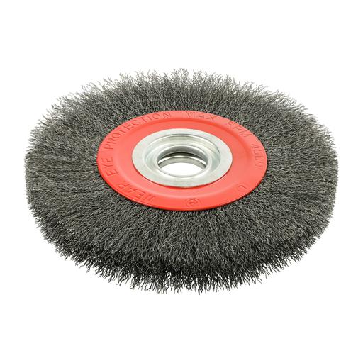 TIMCO Wheel Brush With Plastic Reducer Set - Crimped Steel Wire (200mm, Blister Pack of 1)