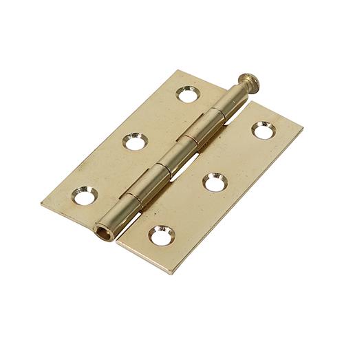 TIMCO Plain Butt Hinge - Loose Pin (1840) - Electro Brass (75 x 50, Plain Bag of 1)