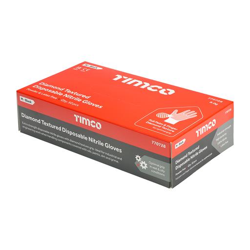 TIMCO Diamond Textured Disposable Nitrile Gloves (Medium, Box of 50)