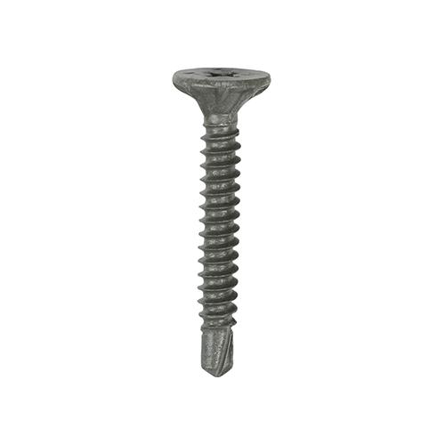 TIMCO Drywall Construction Metal Stud Cement Board Screws - PH - Countersunk Wafer - Self-Drilling - Exterior - Silver Organic (4.2 x 32, Box of 200)