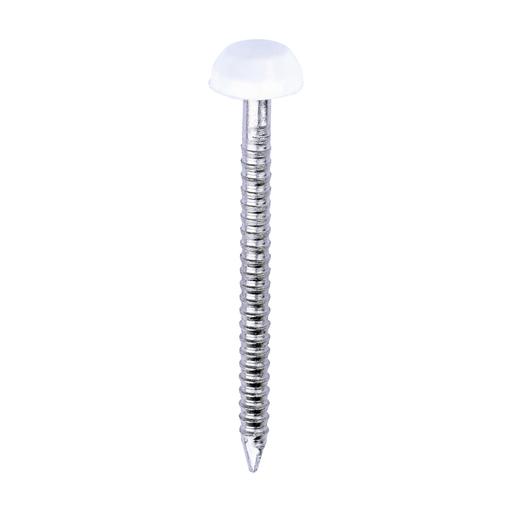 TIMCO Polymer Headed Pins - A4 Stainless Steel - White (30mm, Box of 250)